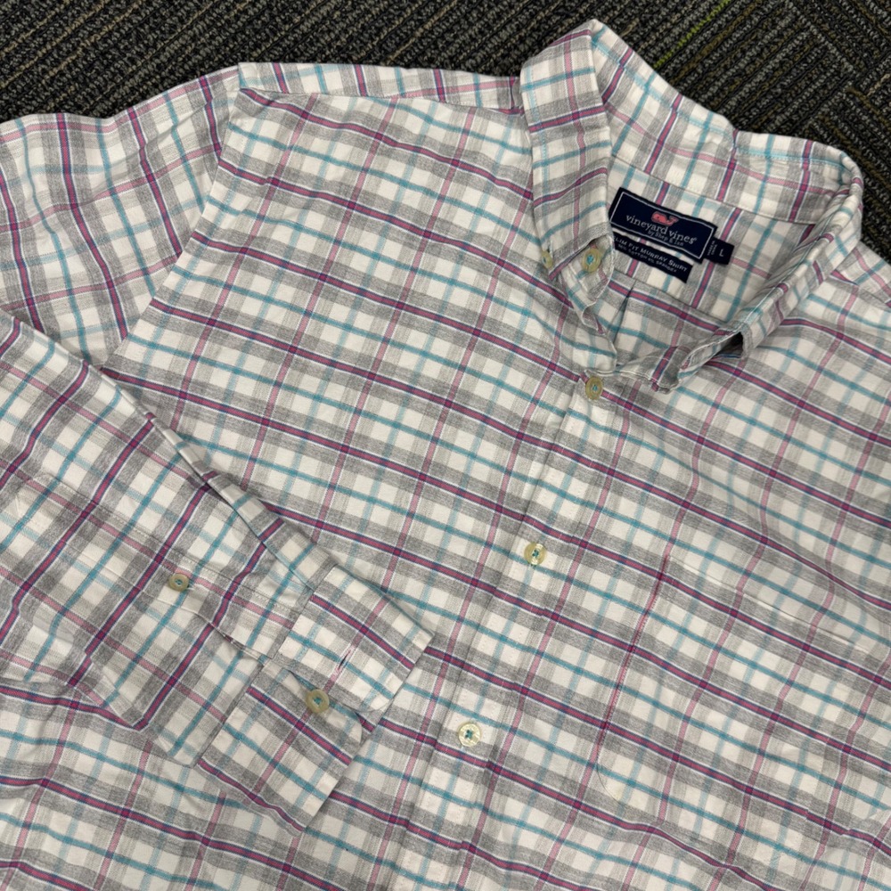 Vineyard Vines Mens L Slim Fit Murray‎ Shirt Plaid Long Sleeve Button Down